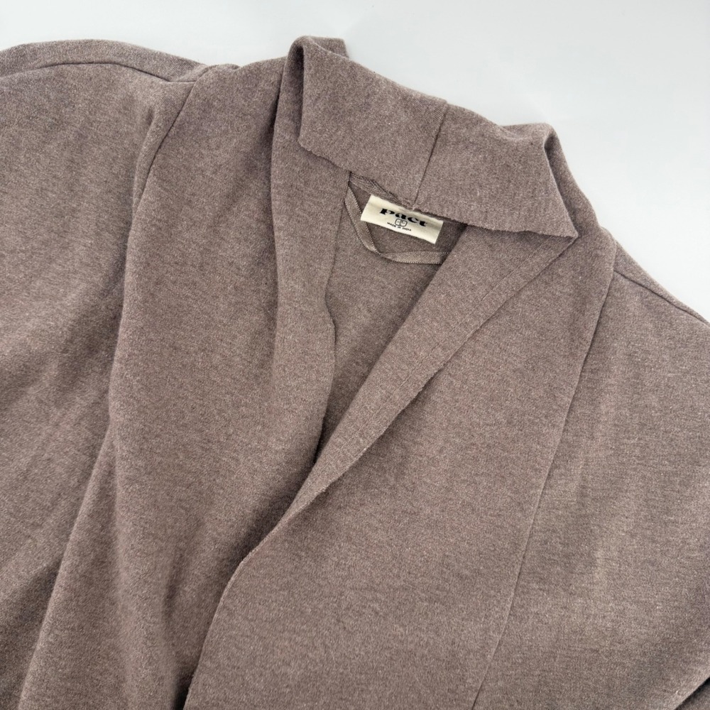 Pact Cardigan Womens M/L Brown 100% Organic Cotton Open Front Pocket Sweater
